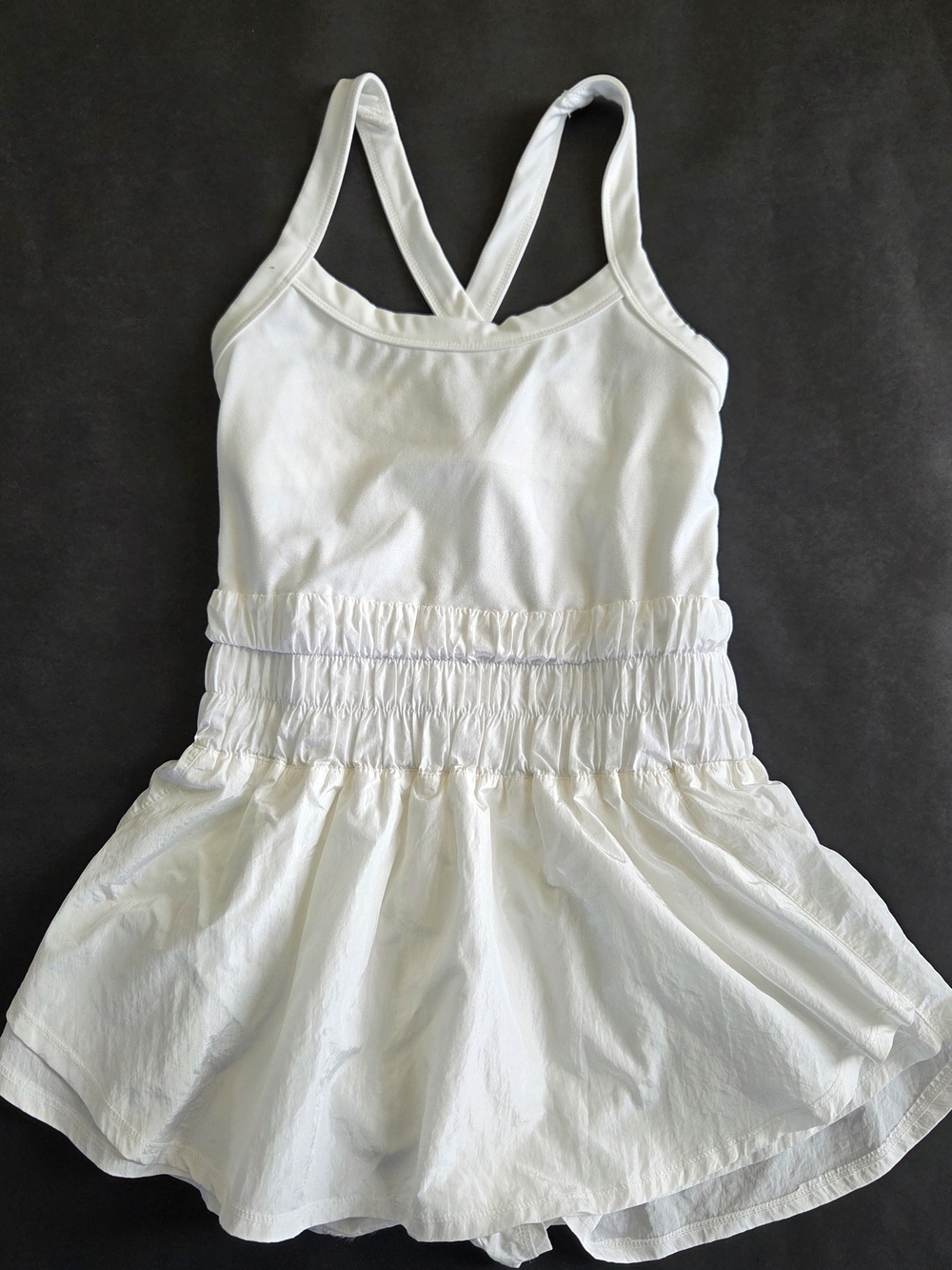 FP Movement by Free People White Smocked Waist Romper